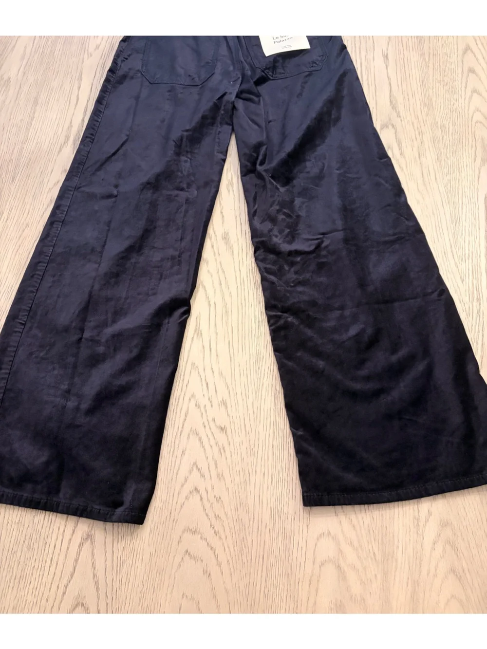 NWT Frame Le-Slim Palazzo Modernest Pocket Jean in Navy Velvet Size 26 - Picture 8 of 14